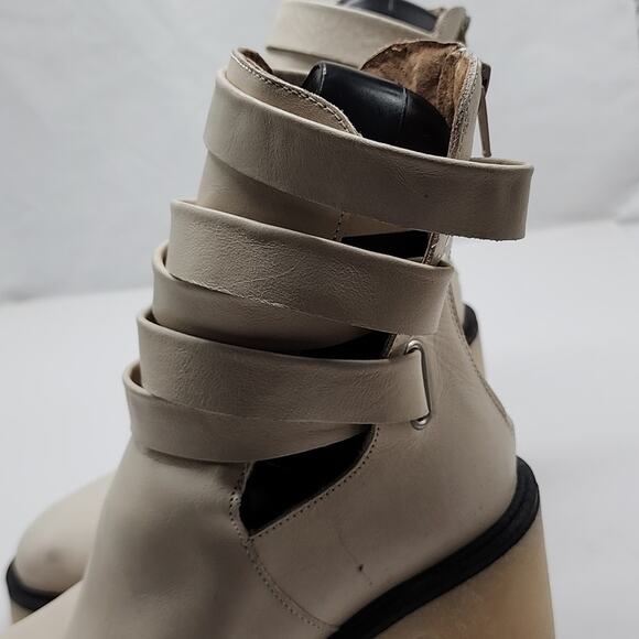 FREE PEOPLE JESSE CUTOUT LEATHER BOOTS WOMEN'S 36 CREAM - Picture 7 of 16